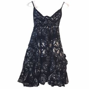 Derek Heart Dress Small Black White Boho Tribal Pockets Casual Boho Beach Short